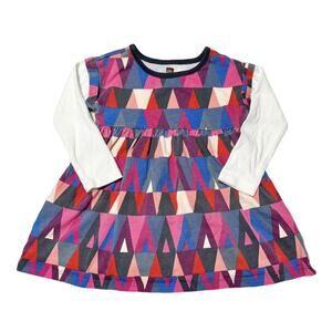 Tea Collection Printed Layered Sleeve Dress Size 2